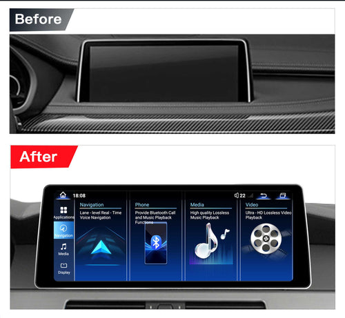 Ultra Narrow 12.8 Inch QLED Upgrade Car Stereo for BMW 2 Series F45 F46 | NBT (6-Pin) 2012-2015 & EVO ID5/ID6 (6-Pin) 2016-2019 | CarPlay Touchscreen HD 2400x900 Zinc Alloy Frame