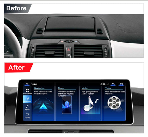 Ultra Narrow 12.8 Inch QLED Upgrade Car Stereo for BMW X3 E83 2004-2010 | CCC (10-Pin) | CarPlay Touchscreen HD 2400x900 Zinc Alloy Frame