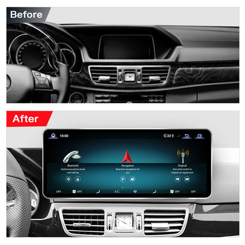 12.8 Inch QLED Car Stereo Upgrade for Mercedes-Benz E Class W212 S212 Shooting Brake NTG 4.0 4.5 5.0 5.1- Wireless CarPlay Android Auto