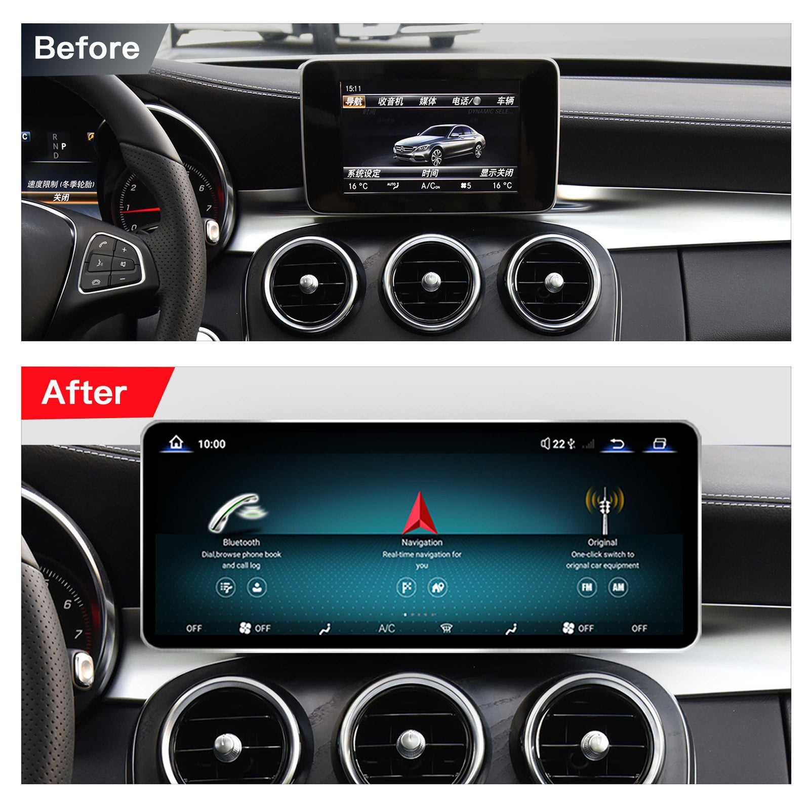 12.8 Inch QLED Upgrade Car Stereo for Mercedes-Benz B-Class W246 | NTG 4.5/4.7 (4-Pin) 2013–2014 | Wireless CarPlay Android Auto HD 2400x900 Zinc Alloy