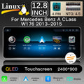 12.8 Inch QLED Upgrade Car Stereo for Mercedes-Benz A-Class W176 / CLA C117 X117 / GLA X156 | NTG 4.5/4.7 (2013–2015) & NTG 5.0/5.1 (2016–2018) | Wireless CarPlay Android Auto HD 2400x900 Zinc Alloy