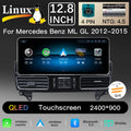 12.8 Inch QLED Upgrade Car Stereo for Mercedes-Benz ML/GL W166/X166 | NTG 4.5/4.7 (4-Pin) 2012–2015 | Wireless CarPlay Android Auto HD 2400x900 Zinc Alloy