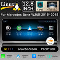 12.8 Inch QLED Upgrade Car Stereo for Mercedes-Benz C-Class W205 / Estate S205 | NTG 5.0/5.1 (4-Pin) 2015–2018 | Wireless CarPlay Android Auto HD 2400x900 Zinc Alloy