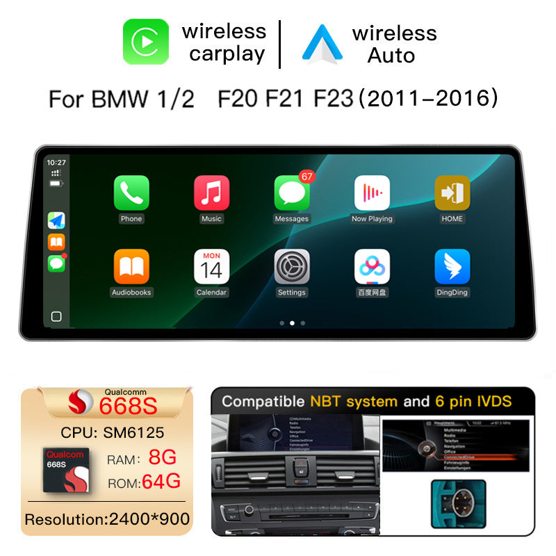 BMW 3/4 Series F30 F31 F32 (2012-2019) 12.8" QLED Screen Upgrade | Snapdragon Android / Linux | NBT & EVO | Wireless CarPlay & Android Auto