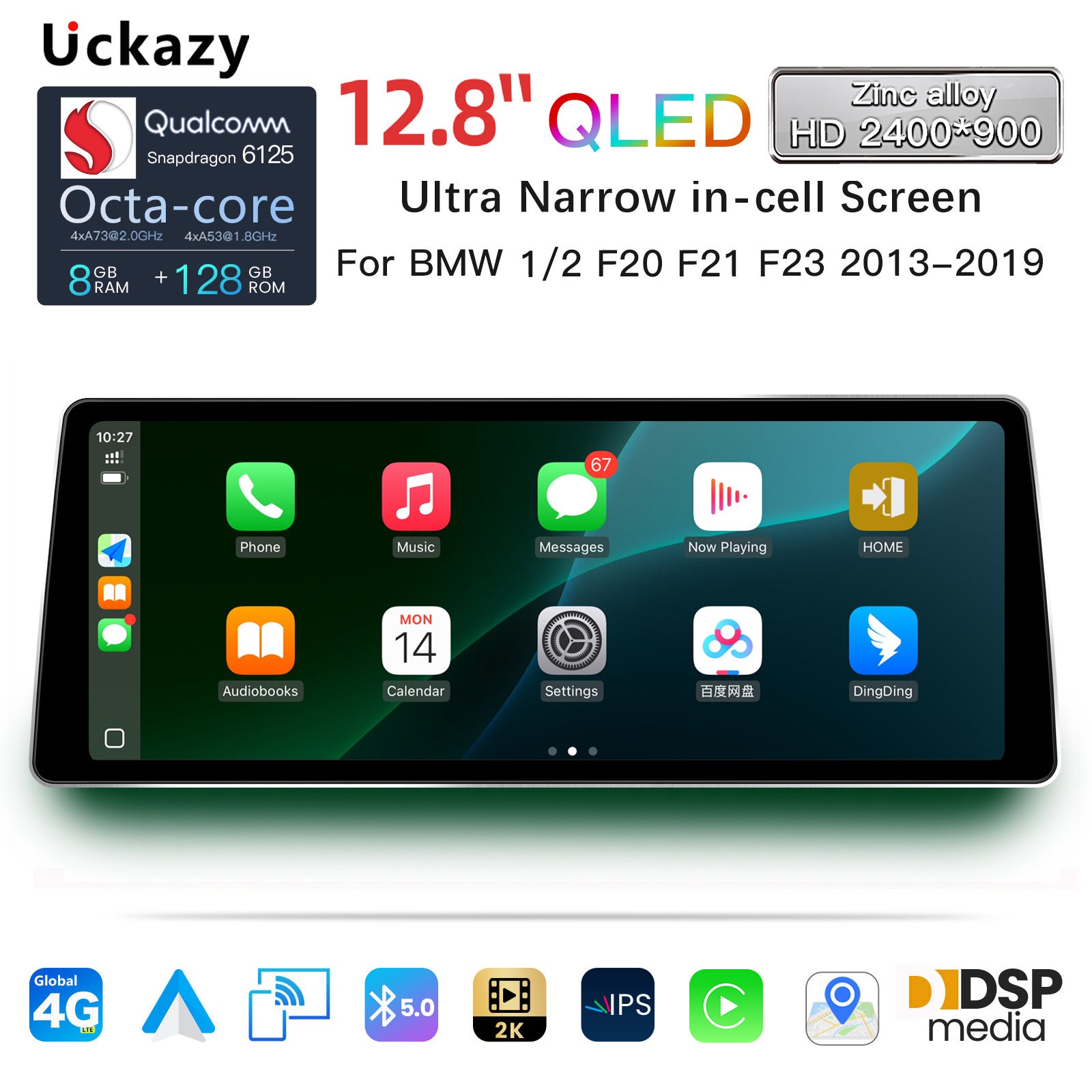 BMW 1/2 Series F20 F21 F22 F23 (2011-2019) 12.8" QLED Screen Upgrade | Snapdragon Android / Linux | NBT & EVO | Wireless CarPlay & Android Auto