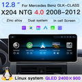 Ultra Narrow 12.8 Inch QLED Upgrade Car Stereo for Mercedes-Benz GLK X204 | NTG 4.0 (10-Pin) 2008-2012 & NTG 4.5/4.7 (4-Pin) 2013-2015 | CarPlay Touchscreen HD 2400x900 Zinc Alloy Frame