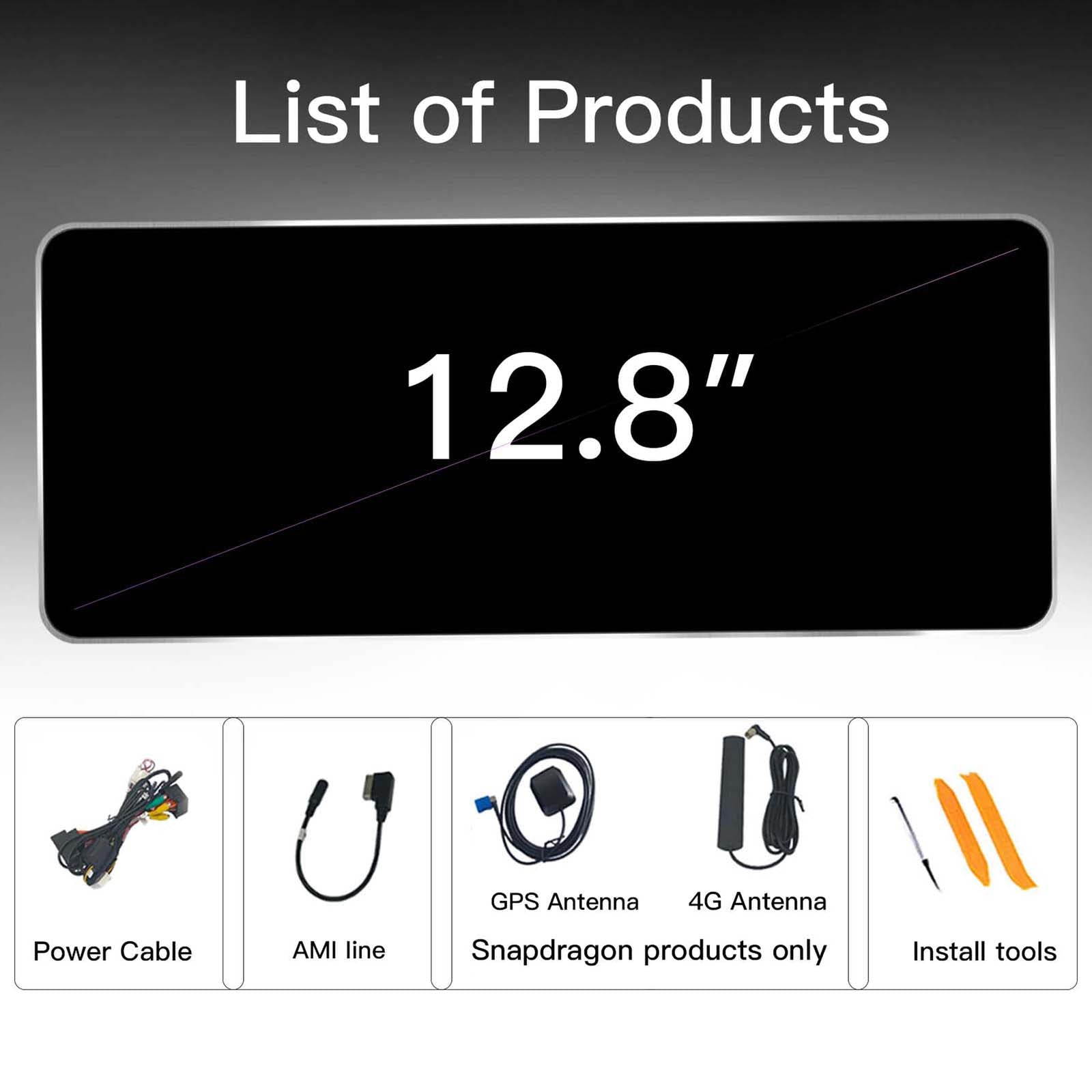 Ultra Narrow 12.8 Inch QLED Upgrade Car Stereo for Mercedes-Benz GLK X204 | NTG 4.0 (10-Pin) 2008-2012 & NTG 4.5/4.7 (4-Pin) 2013-2015 | CarPlay Touchscreen HD 2400x900 Zinc Alloy Frame