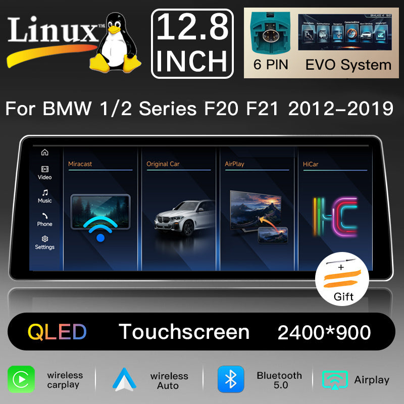 BMW 1/2 Series F20 F21 F22 F23 (2011-2019) 12.8" QLED Screen Upgrade | Snapdragon Android / Linux | NBT & EVO | Wireless CarPlay & Android Auto