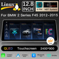 Ultra Narrow 12.8 Inch QLED Upgrade Car Stereo for BMW 2 Series F45 F46 | NBT (6-Pin) 2012-2015 & EVO ID5/ID6 (6-Pin) 2016-2019 | CarPlay Touchscreen HD 2400x900 Zinc Alloy Frame